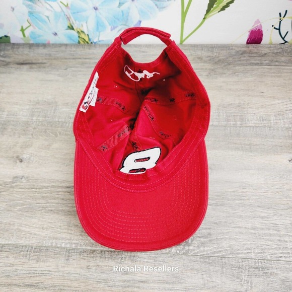 Chase Authentics Dale Earnhardt Jr #8 Hat Red Baseball Strap Back Cap Adjustable - Picture 7 of 8